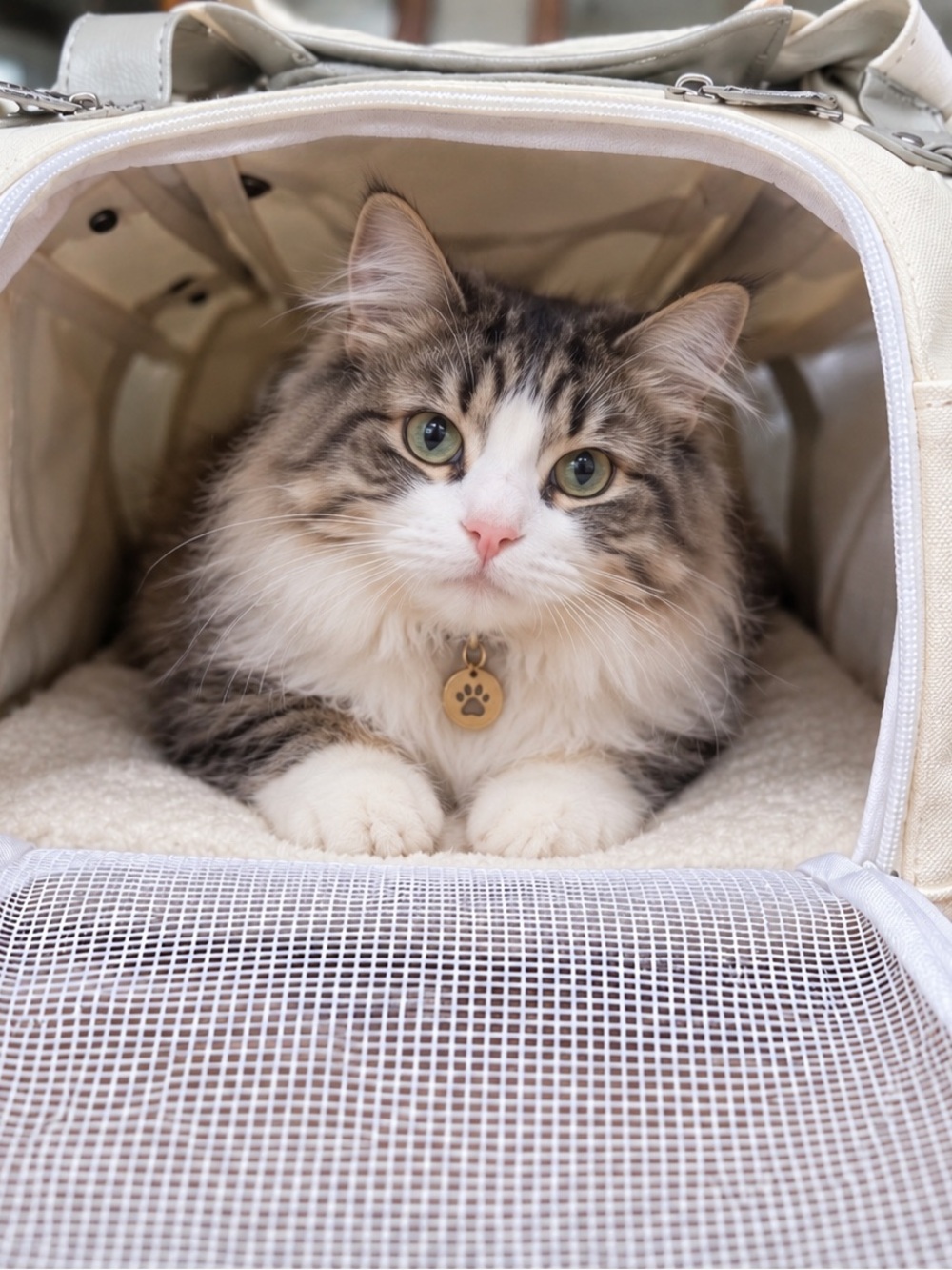 Sherpa Cream Canvas Pet Carrier